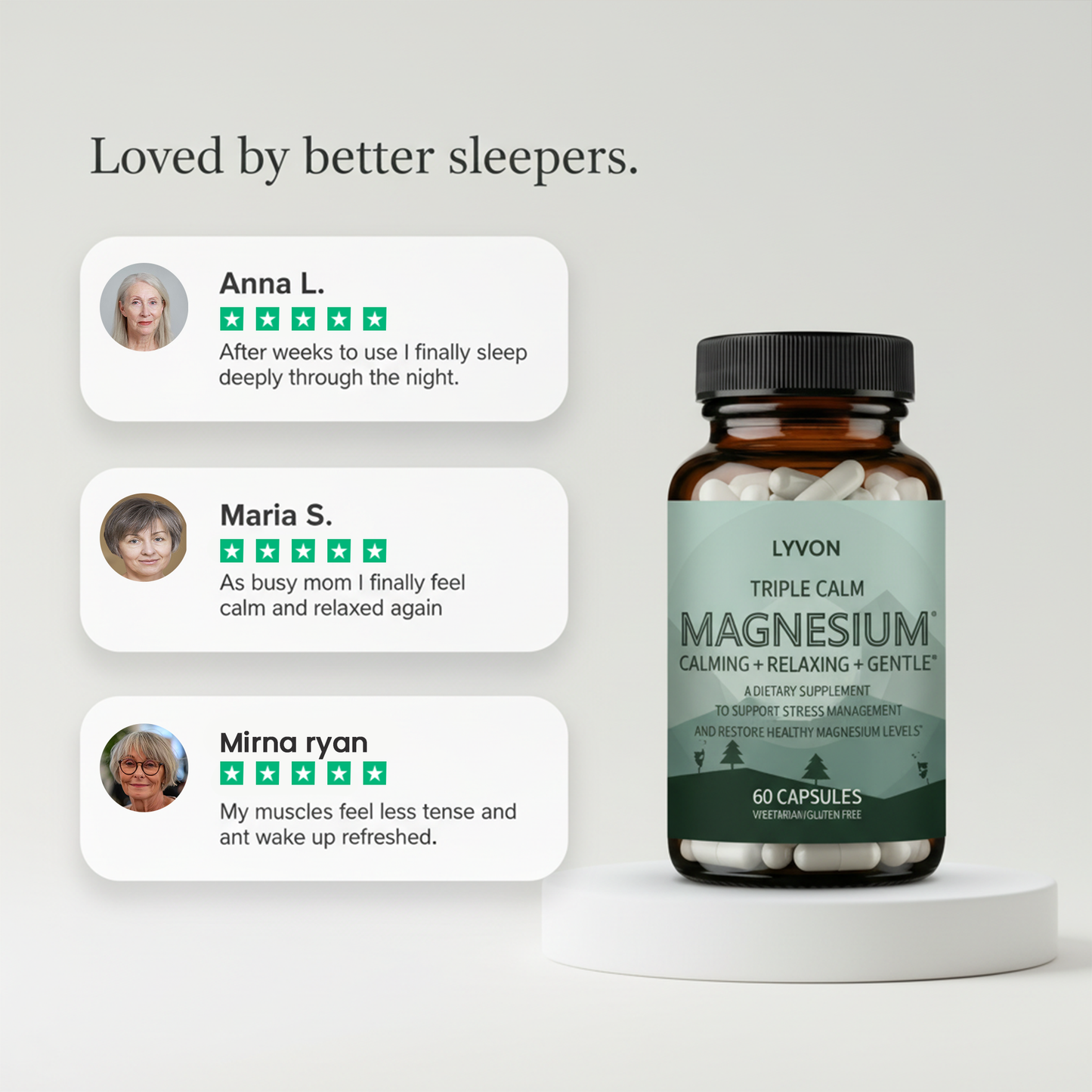 Triple Calm Magnesium – To support stress, anxiety, and sleepless nights in a natural way, helping you feel calm and grounded again.